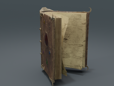 Book of Alchemy Low-poly Modèle 3D