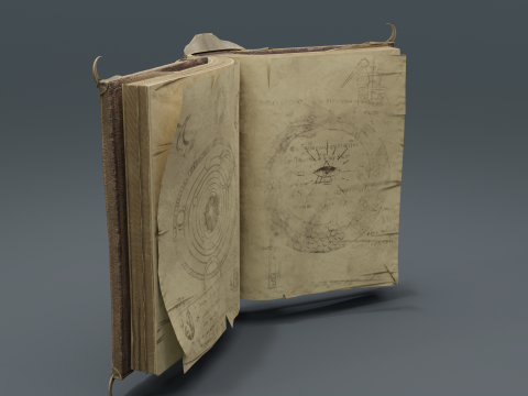 Book of Alchemy Low-poly Modèle 3D