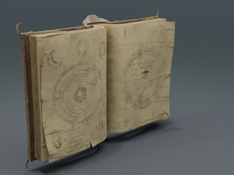 Book of Alchemy Low-poly Modèle 3D