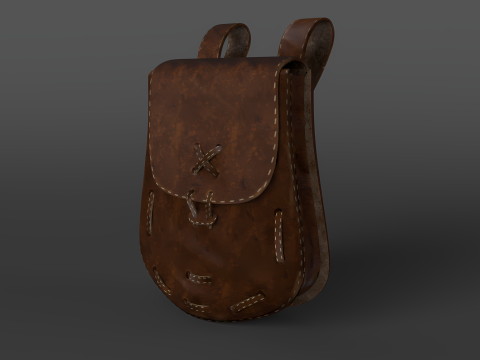 Leather Pouch model Low-poly Modèle 3D