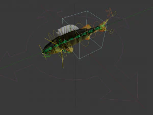 Poleiro de rio de peixe Modelo 3D