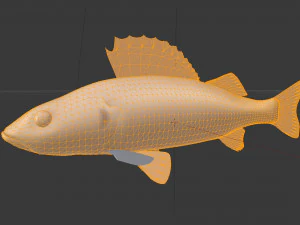 Poleiro de rio de peixe Modelo 3D