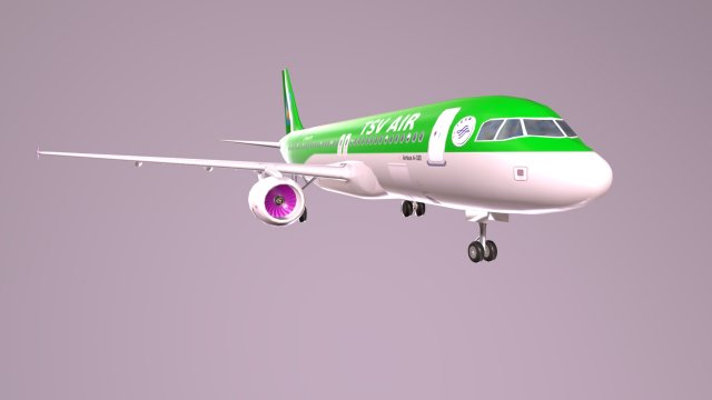 Airbus a-320 low-poly 3Dモデル .c4d .max .obj .3ds .fbx .stl .blend 