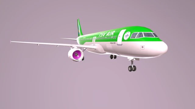 Airbus a-320 low-poly 3D Model .c4d .max .obj .3ds .fbx .stl .blend
