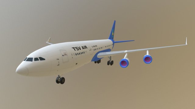 Aircraft il-96-300 3D 模型 .c4d .max .obj .3ds .fbx .stl .blend 