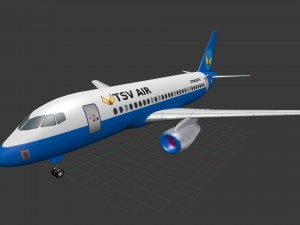 Sukhoi superjet 100 low-poly 3D मॉडल