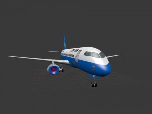 Sukhoi superjet 100 low-poly 3D मॉडल