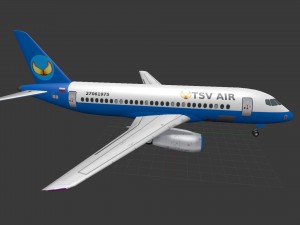 Sukhoi superjet 100 low-poly 3D मॉडल