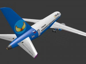 Sukhoi superjet 100 low-poly 3D Model
