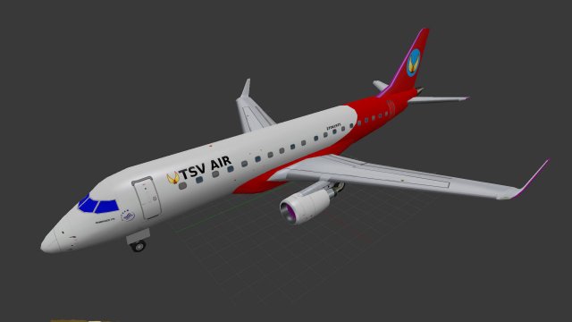 Embraer erj-175 low-poly 3D Model .c4d .max .obj .3ds .fbx .stl .blend 
