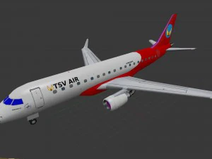 Embraer erj-175 poli rendah Model 3D