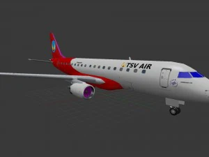 Embraer erj-175 baixo poli Modelo 3D