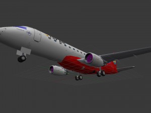 Embraer erj-175 low-poly 3D Model