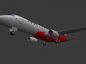 Embraer erj-175 baixo poli Modelo 3D