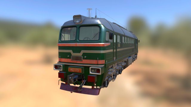 Soviet locomotive m62 train 3D Model .c4d .max .obj .3ds .fbx .stl .blend 
