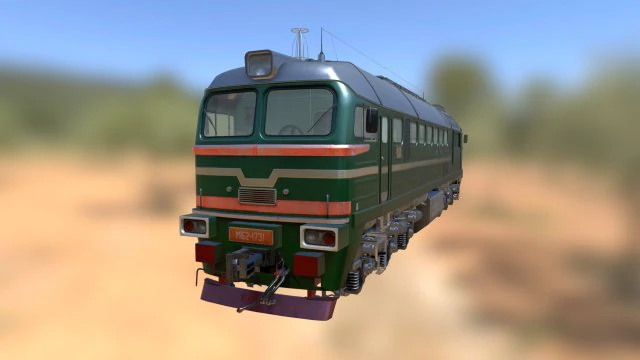 Soviet locomotive m62 train 3D Model .c4d .max .obj .3ds .fbx .stl .blend