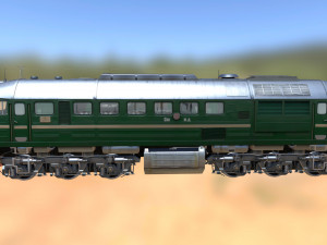 Soviet locomotive m62 train 3D Model
