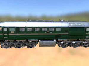Soviet locomotive m62 train 3D Model