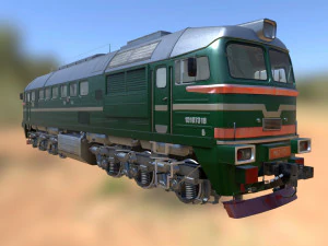 Soviet locomotive m62 train 3D Model