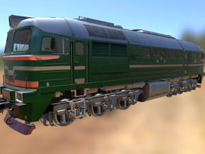 Soviet locomotive m62 train 3D Model