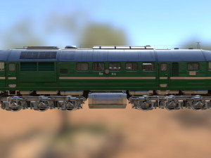 Soviet locomotive m62 train 3D Model