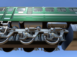 Soviet locomotive m62 train 3D Model