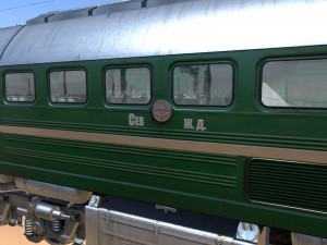 Soviet locomotive m62 train 3D Model