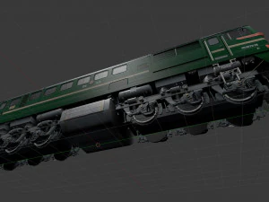 Soviet locomotive m62 train 3D Model