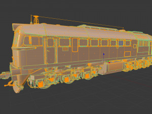 Soviet locomotive m62 train 3D Model