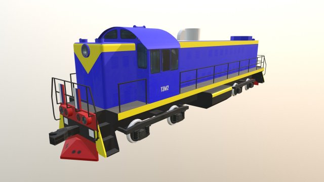 shunting locomotive tem2 3D 模型 .c4d .max .obj .3ds .fbx .stl .blend 