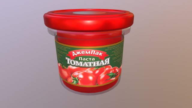 Jar of tomato paste Modelo 3D .c4d .max .obj .3ds .fbx .stl .blend 