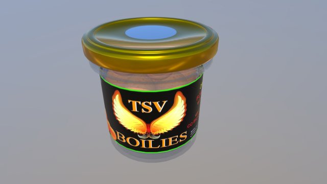 Glass jar with boilies for fishing Model 3D .c4d .max .obj .3ds .fbx .stl .blend 