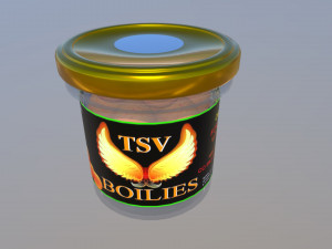 Glass jar with boilies for fishing 3D Model
