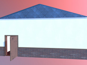 automatic filling station with a store 3D Model