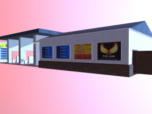 automatic filling station with a store 3D Model