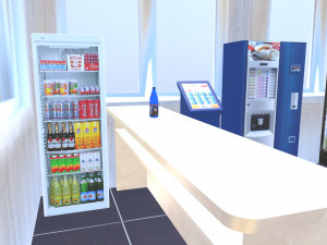 automatic filling station with a store 3D Model