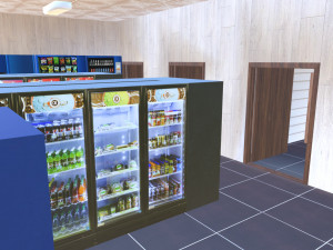 automatic filling station with a store 3D Model