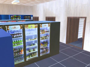 automatic filling station with a store 3D Model