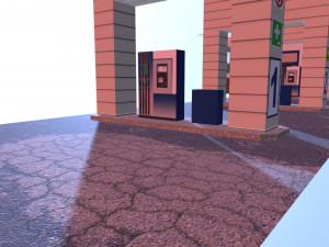 automatic filling station with a store 3D Model