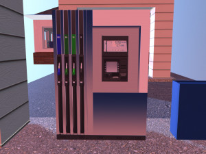 automatic filling station with a store 3D Model