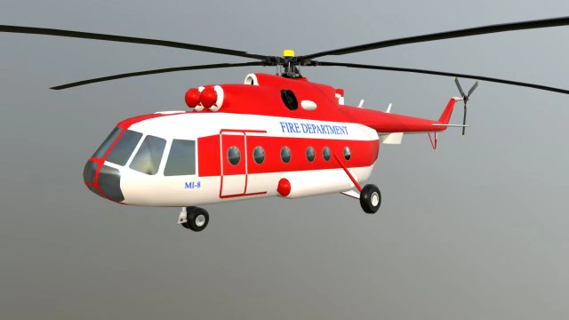 Helicopter mi-8 fd 3D Model .c4d .max .obj .3ds .fbx .stl .blend