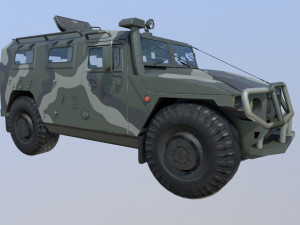 Miliary car gaz-233014 3D Model