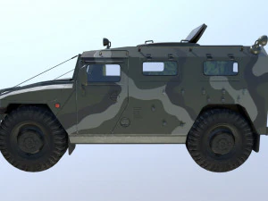 Miliary car gaz-233014 3D Model