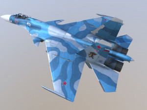 aircraft su-33 from admiral kuznetsov tavkr 3D Model