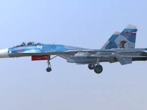 aircraft su-33 from admiral kuznetsov tavkr 3D Model
