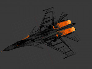 aircraft su-33 from admiral kuznetsov tavkr 3D Model