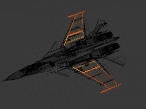 aircraft su-33 from admiral kuznetsov tavkr 3D Model