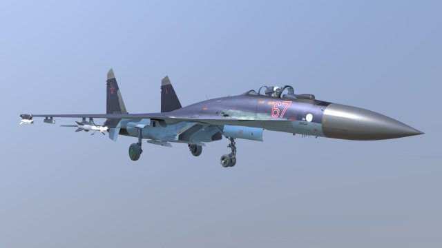 Aircraft sukhoi su-35s 3D मॉडल .c4d .max .obj .3ds .fbx .stl .blend 