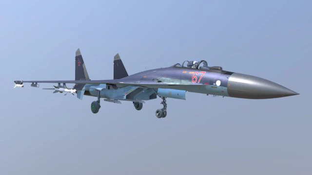 Aircraft sukhoi su-35s 3D Model .c4d .max .obj .3ds .fbx .stl .blend 