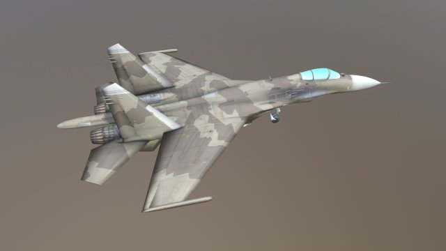 aircraft su-27 3D Model .c4d .max .obj .3ds .fbx .stl .blend 